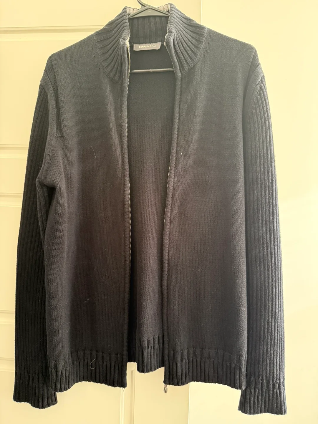 RW&CO. Black Zip-Up Cardigan - Size M/M thumbnail