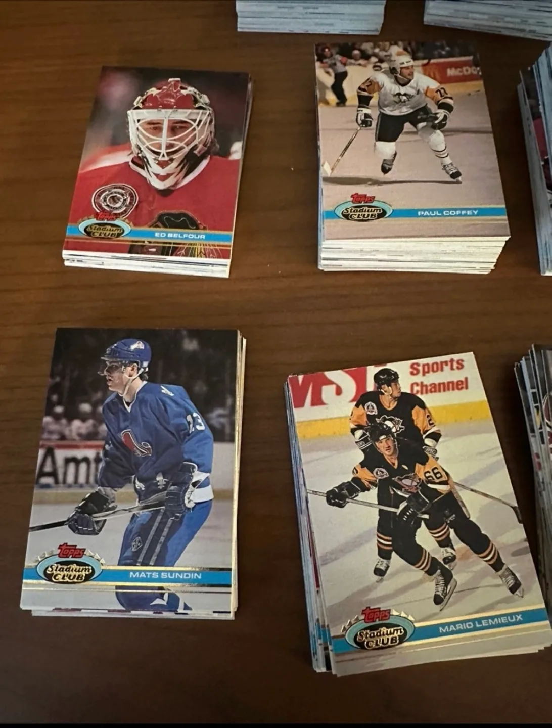 1991 Topps Stadium Club hockey cards thumbnail