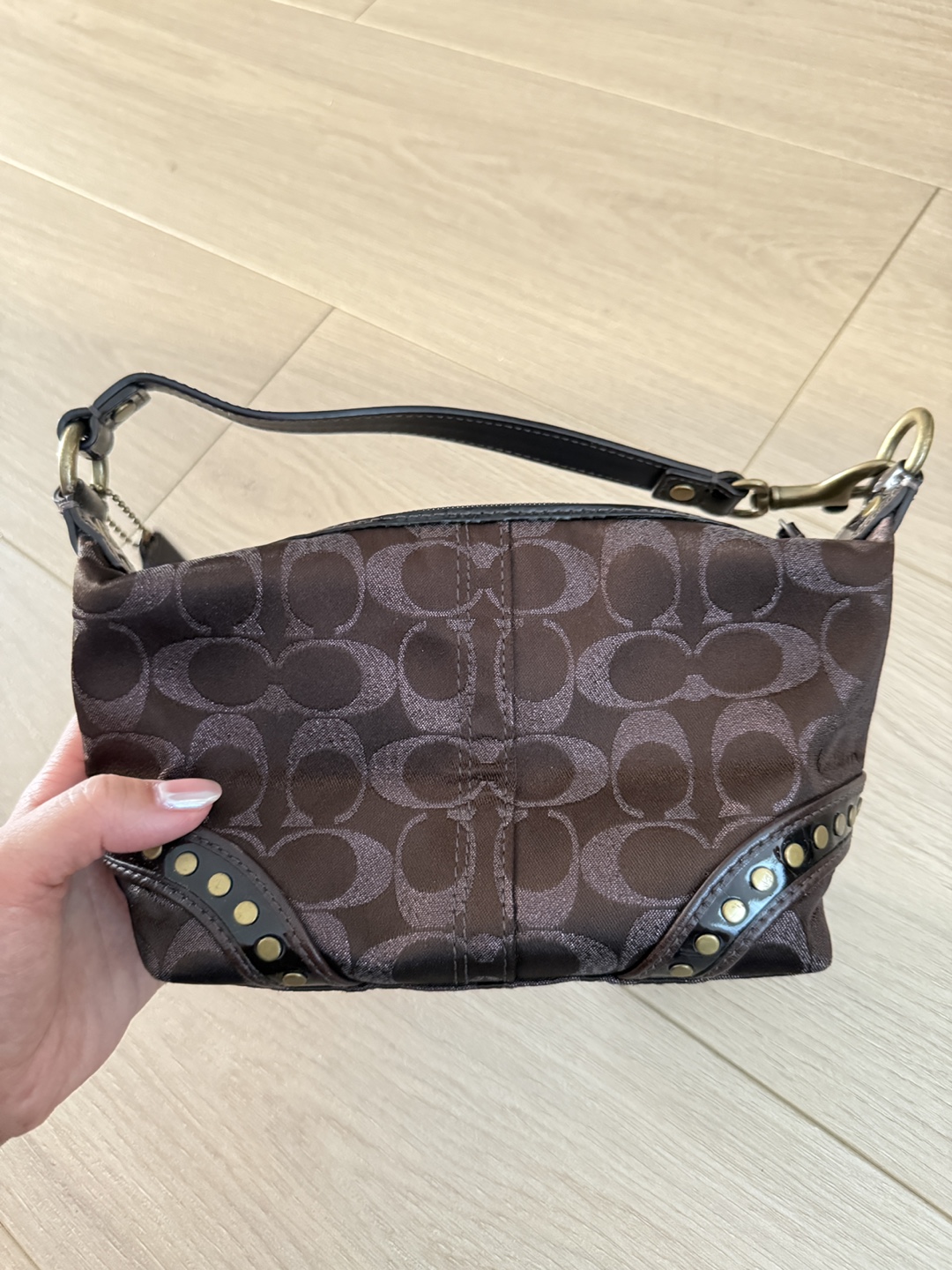 Coach Brown Monogram Mini Bag