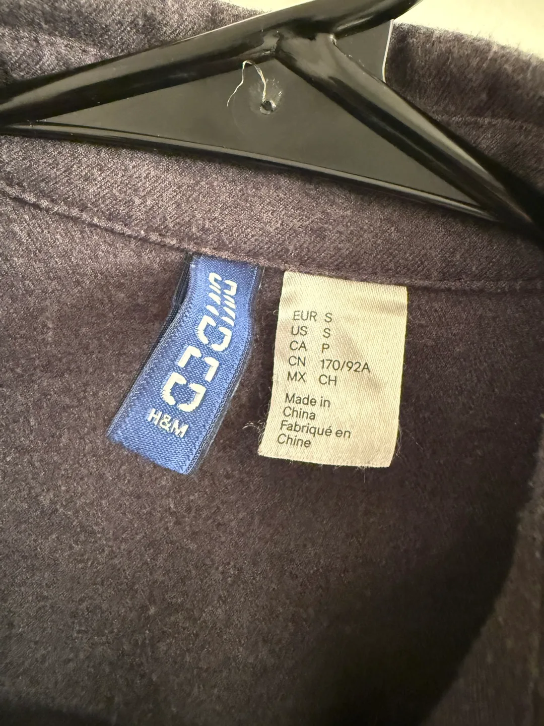 H&M Dark Grey Flannel Shirt - Size Small image indicator(2)