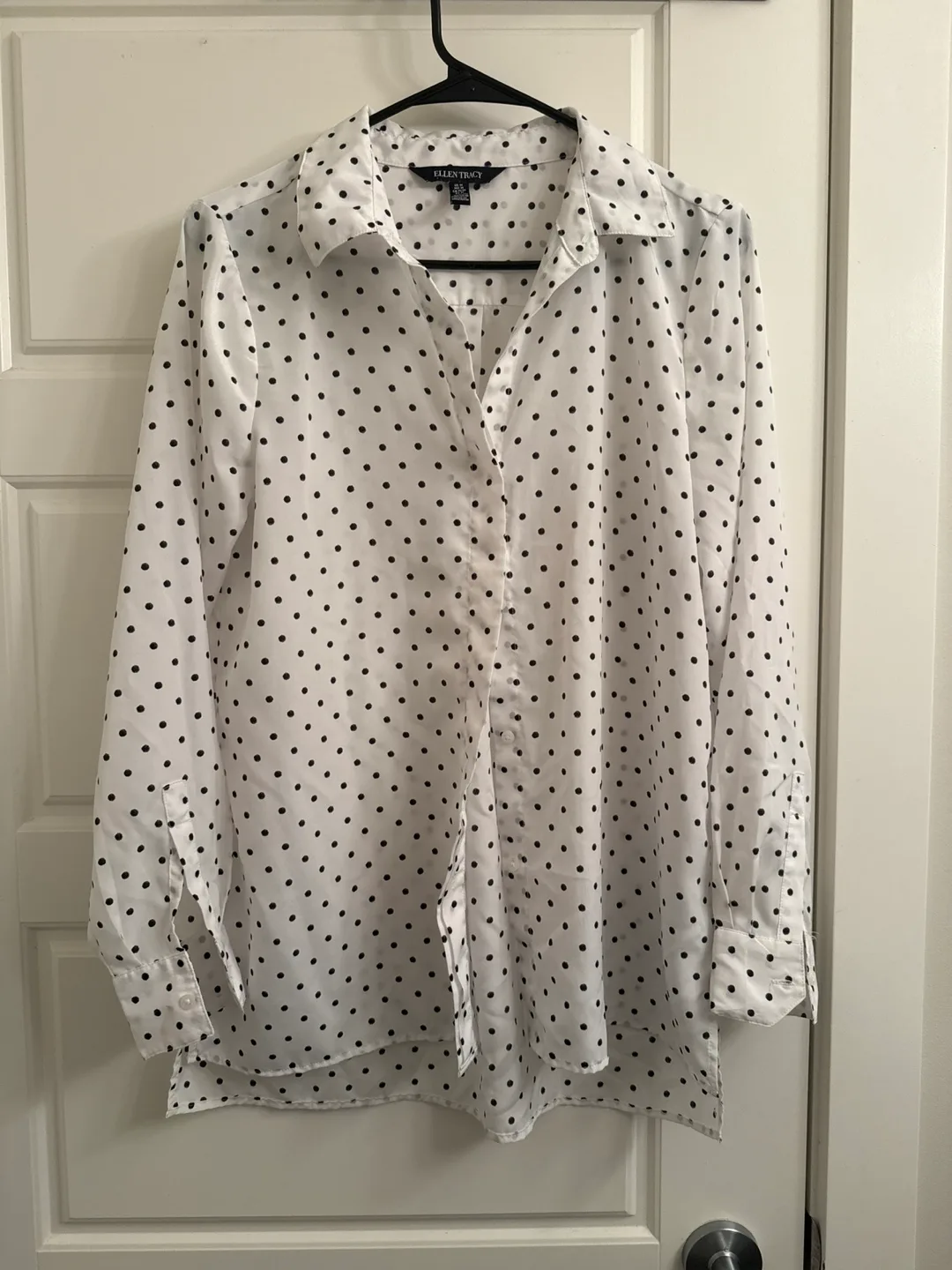 Ellen Tracy Polka Dot Blouse - Size M thumbnail