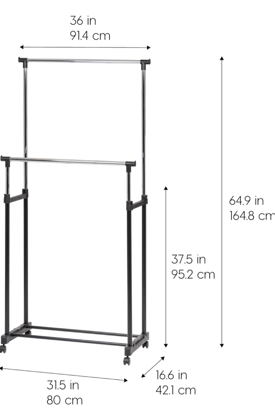 Adjustable Double Rod Clothing Rack - photo 3