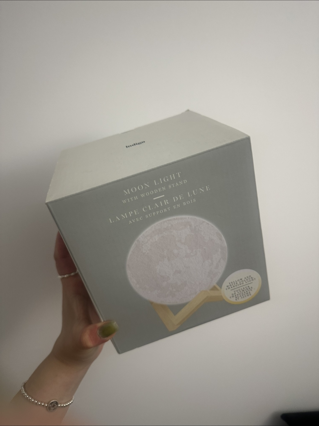 Indigo Moon Light with Wooden Stand