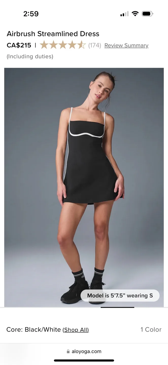 ALO Yoga Airbrush Streamlined Dress - Black/White image indicator(3)