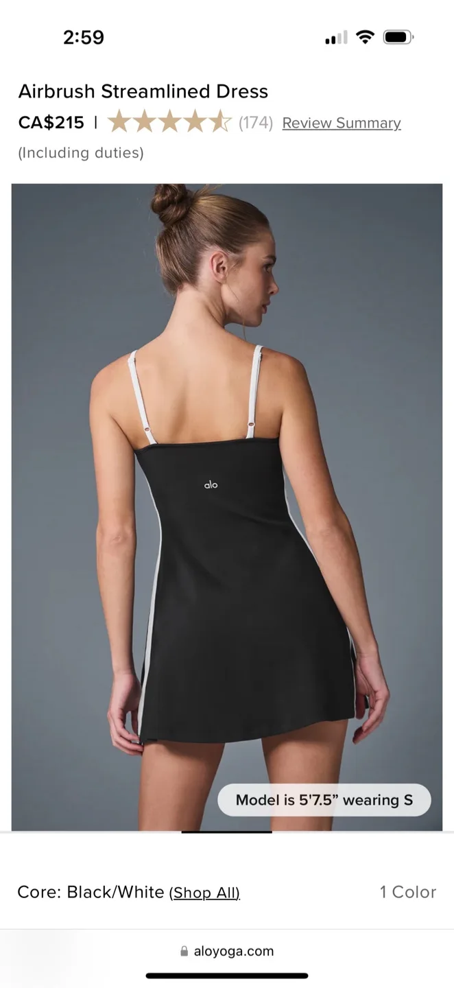 ALO Yoga Airbrush Streamlined Dress - Black/White image indicator(4)