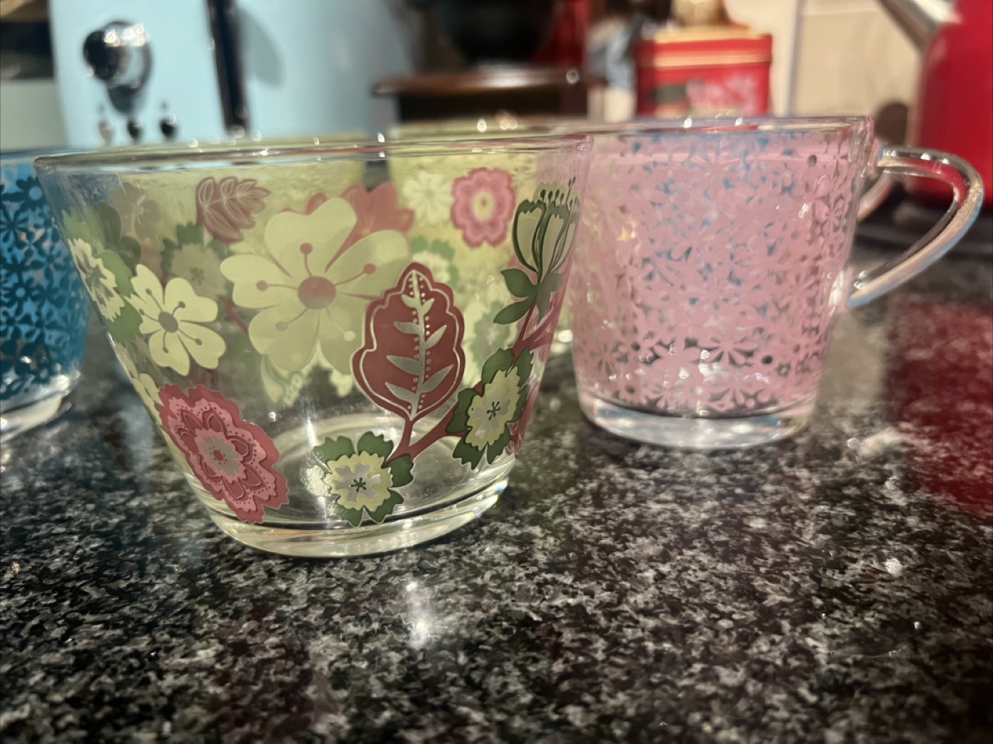 Floral Patterned Glass Cups and Bowls - photo 4