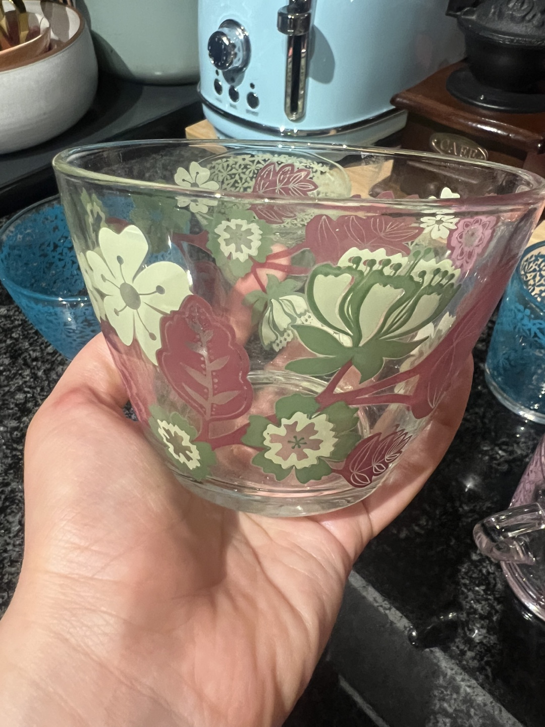 Floral Patterned Glass Cups and Bowls - photo 3