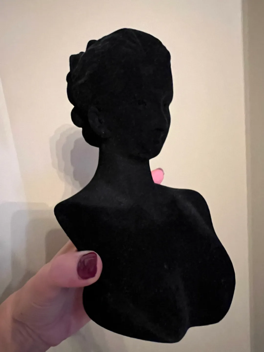 Black Velvet Bust Jewelry Display Stand thumbnail