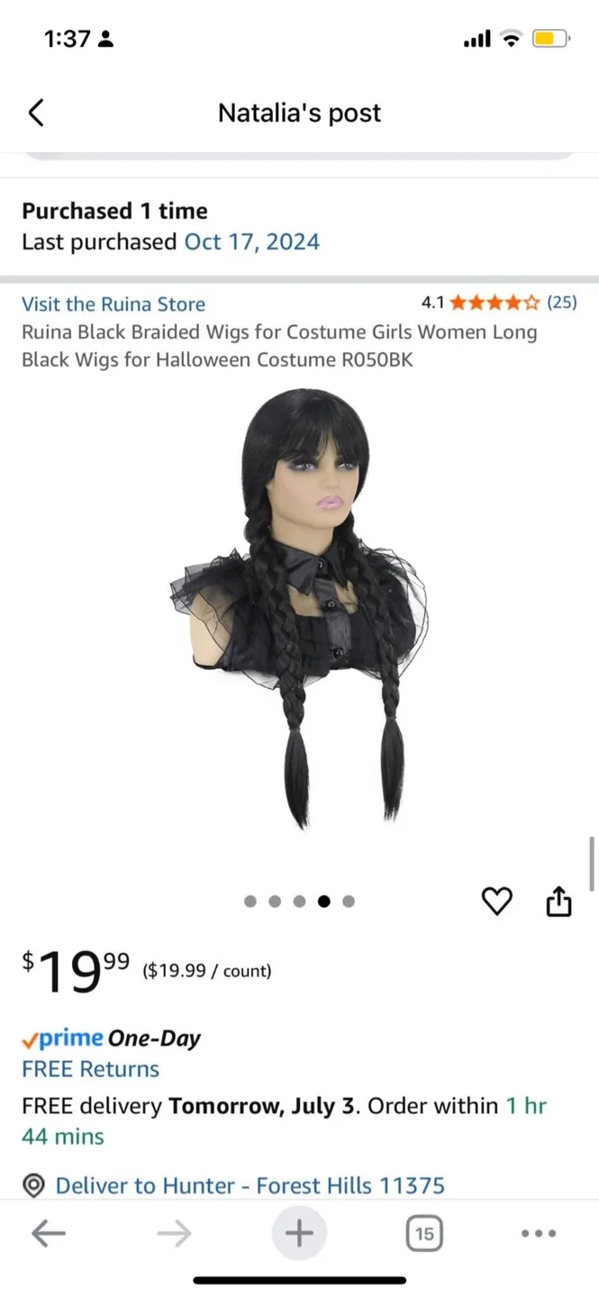 Wednesday Black Braided Wig thumbnail