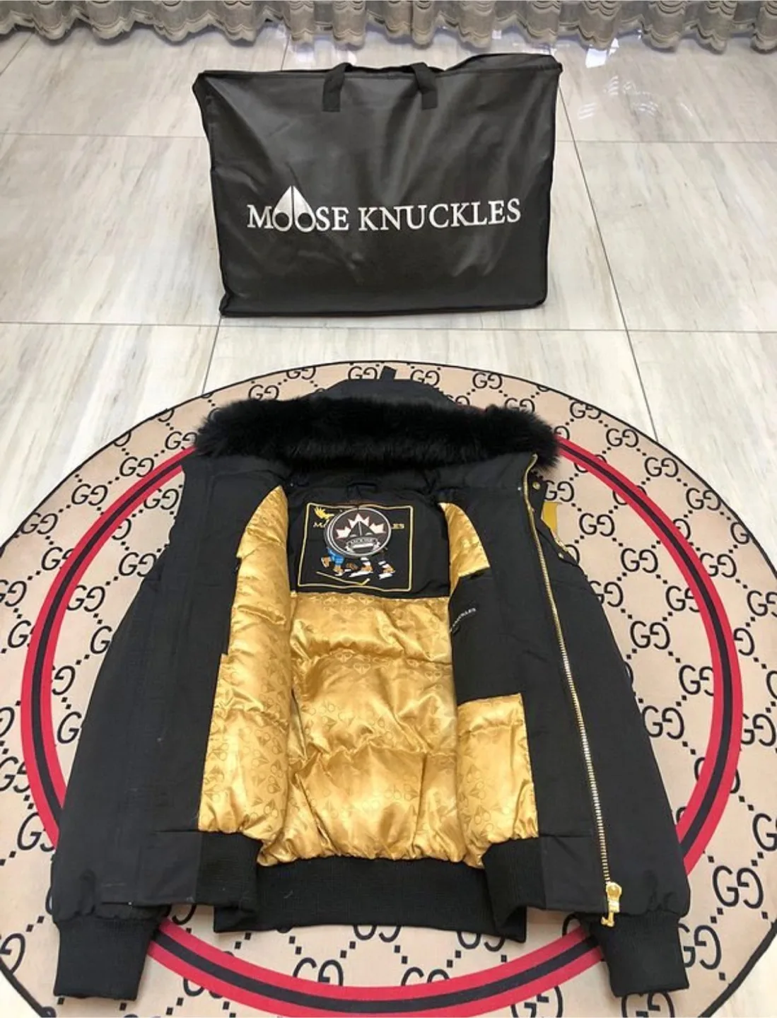 Moose Knuckles Bomber Jacket - Black - Medium thumbnail