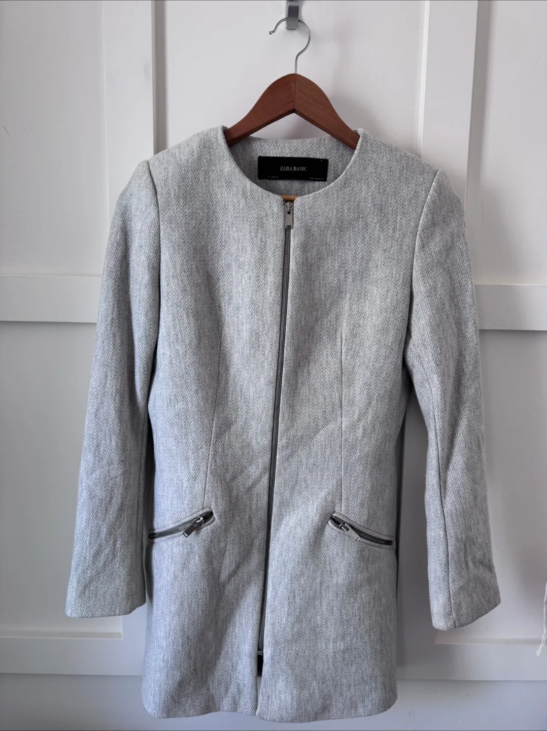 Zara Basic Grey Jacket - Size M thumbnail