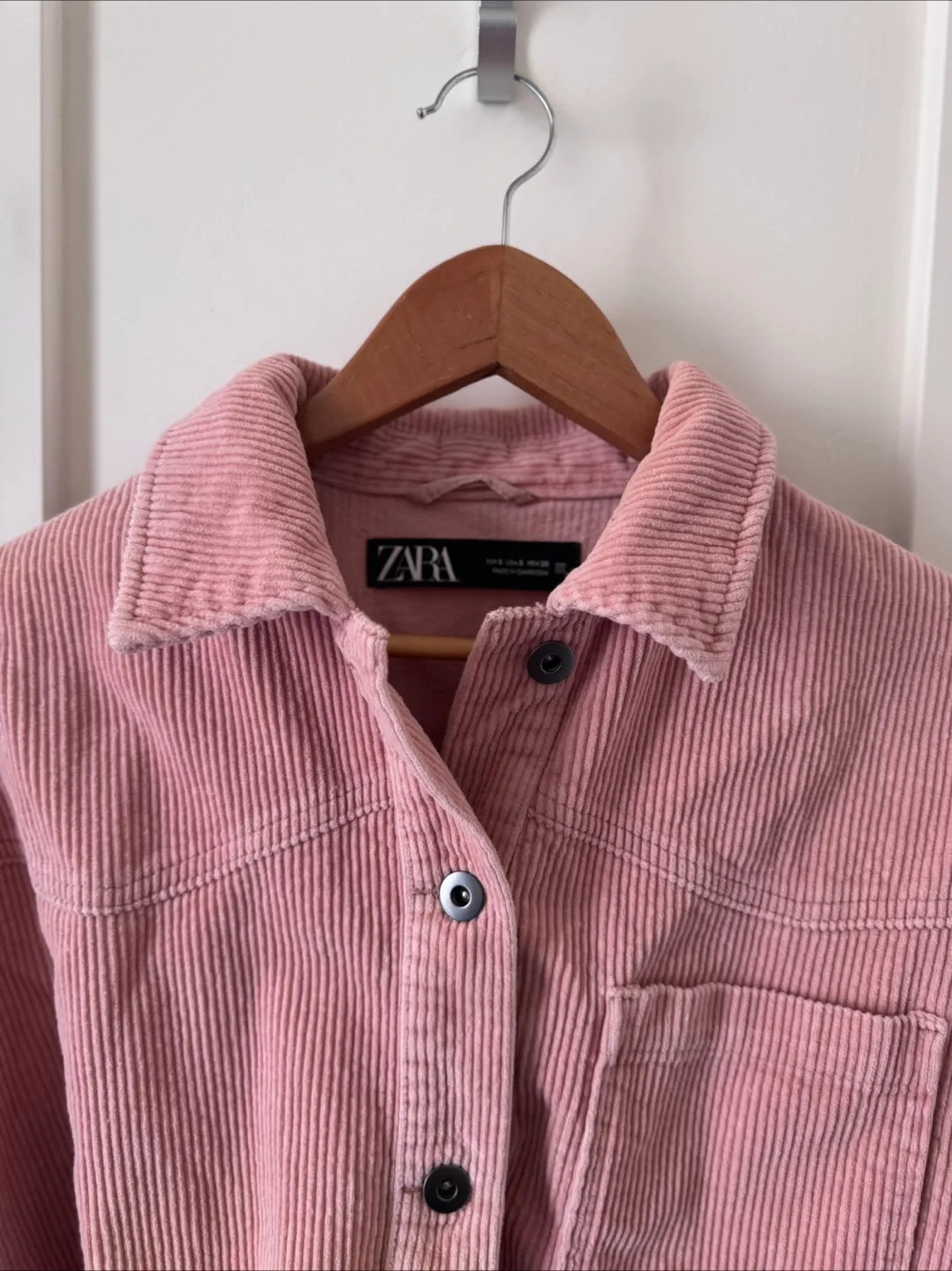 Zara Pink Corduroy Jacket - Size S thumbnail