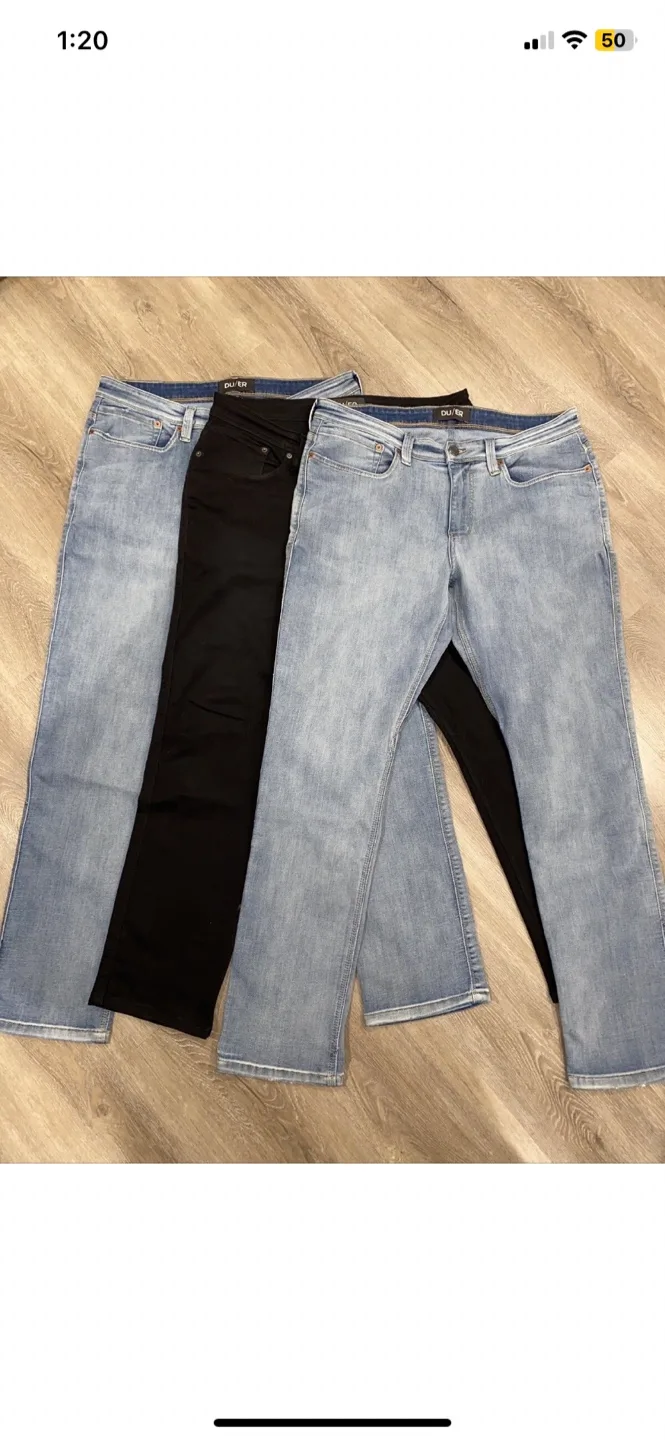 DU/ER Relaxed Taper Jeans Size 36x32 36x30 lot of 3 thumbnail