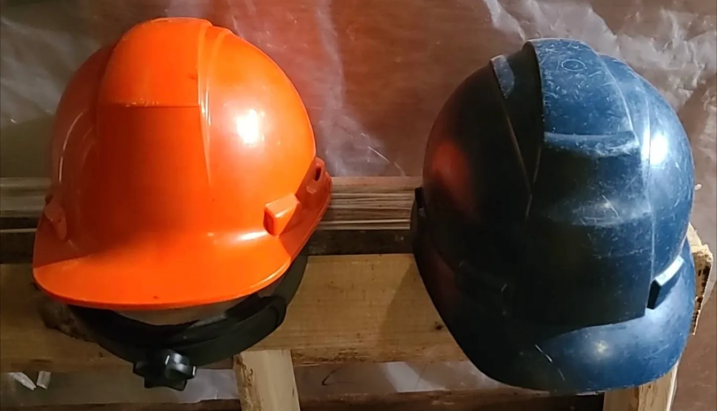 Two Hard Hats - Orange and Blue thumbnail