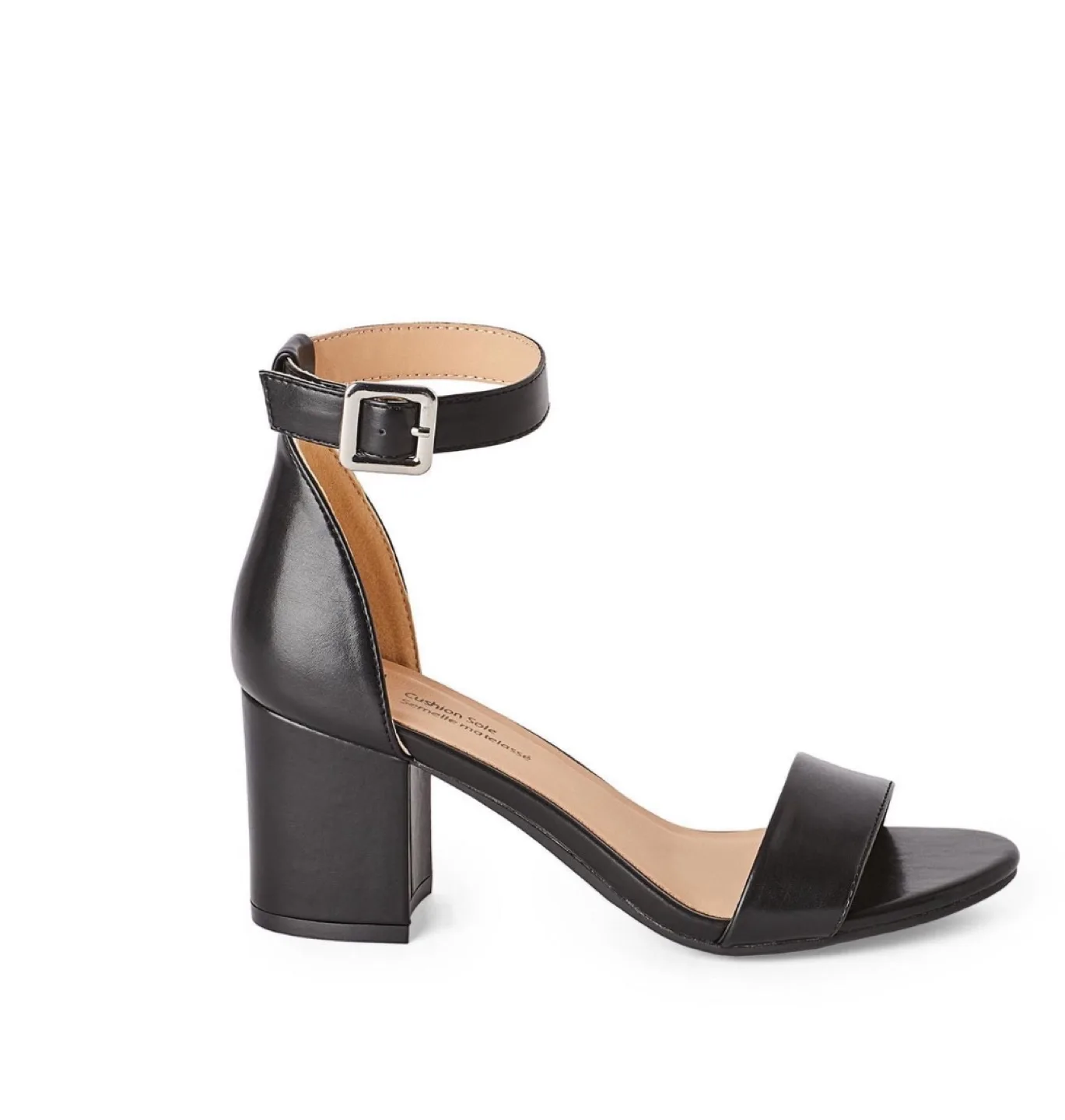Black Ankle Strap Block Heel Sandals thumbnail