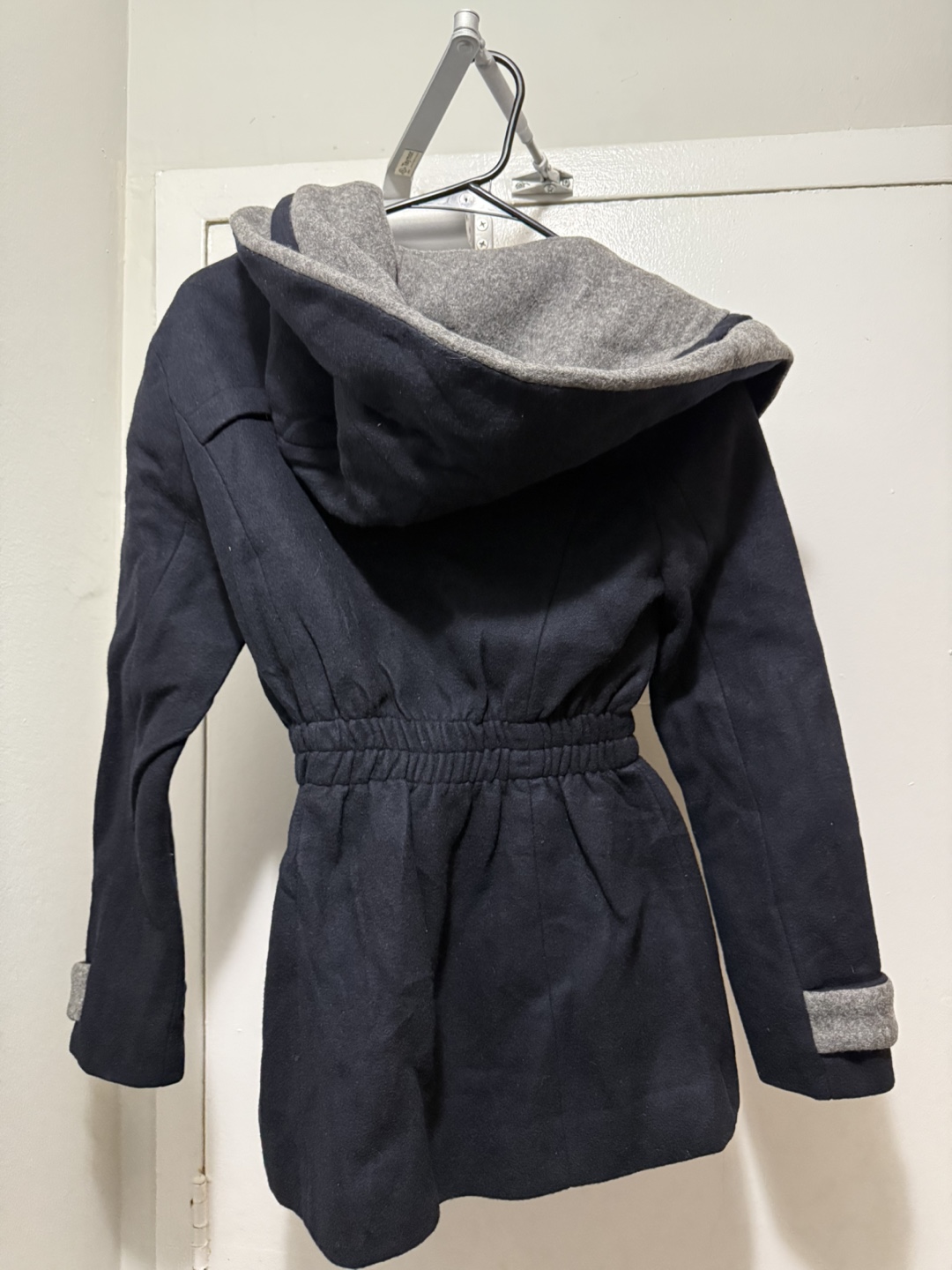 Hooded Short Coat - Navy & Grey - photo 3