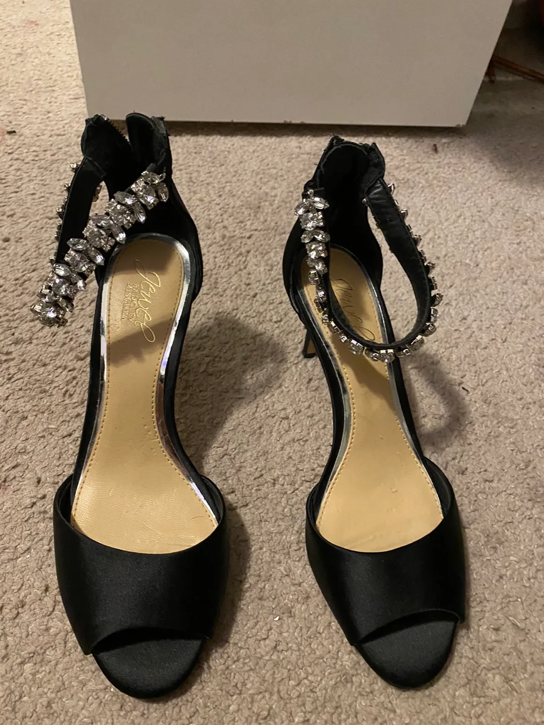 Jewel Badgley Mischka Black Heels, Size 7 thumbnail