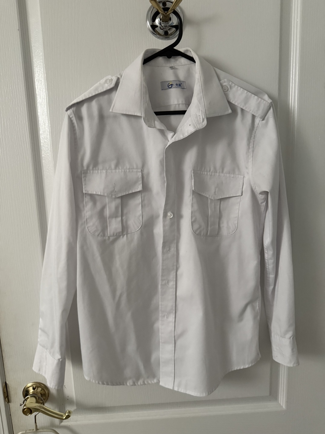 White Long Sleeve pilot Shirt