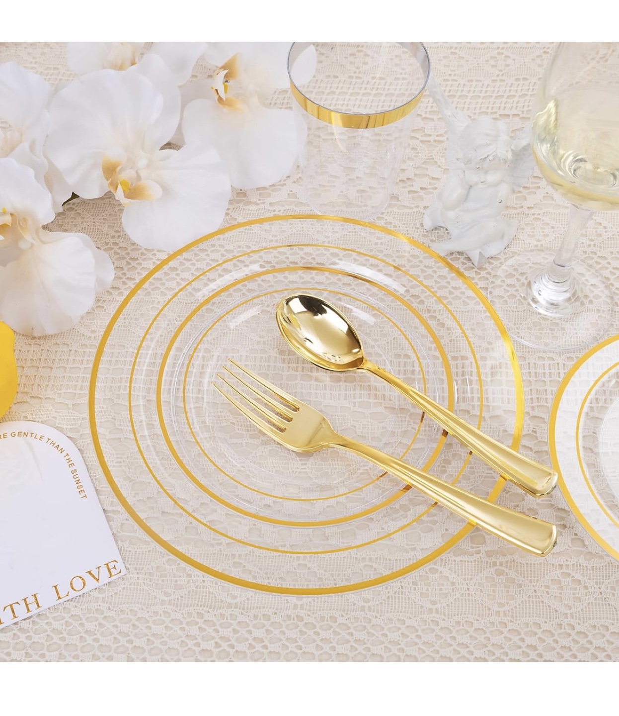 Gold Trim Party Dinnerware Set for 100 Guests - photo 5