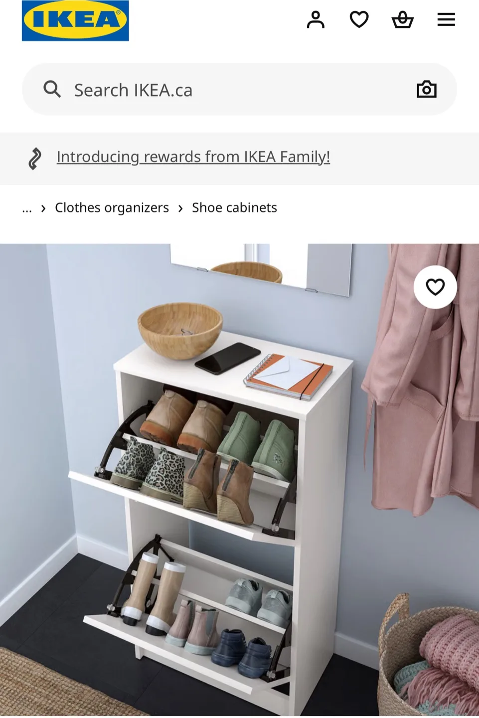 IKEA Bissa Shoe Cabinet - White thumbnail