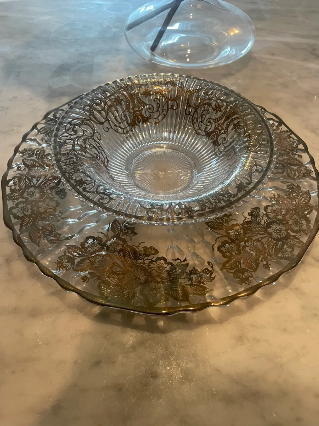 Vintage Clear Glass Serving Platter thumbnail