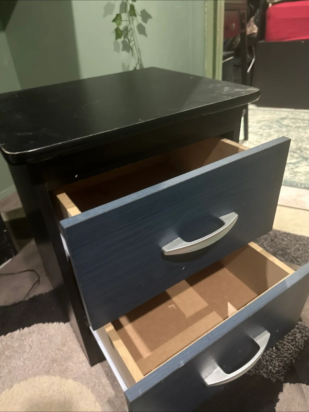 Black & Blue Two-Drawer Nightstand image indicator(4)