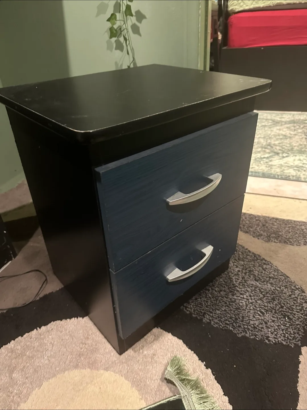 Black & Blue Two-Drawer Nightstand image indicator(2)