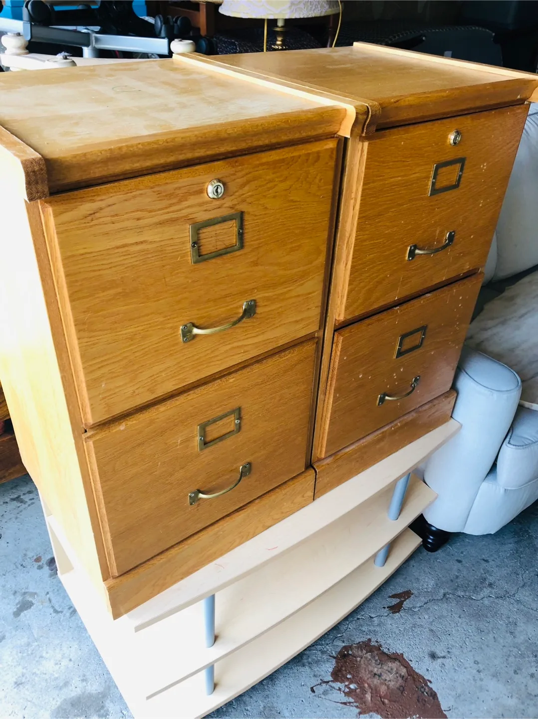 Wooden Filing Cabinet - Two Drawers thumbnail