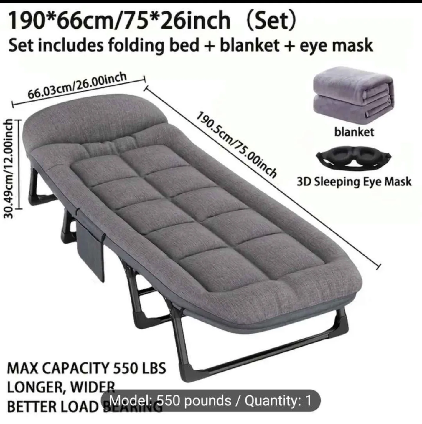 Foldable & Portable Camping Cot/Bed - Niceway image indicator(2)
