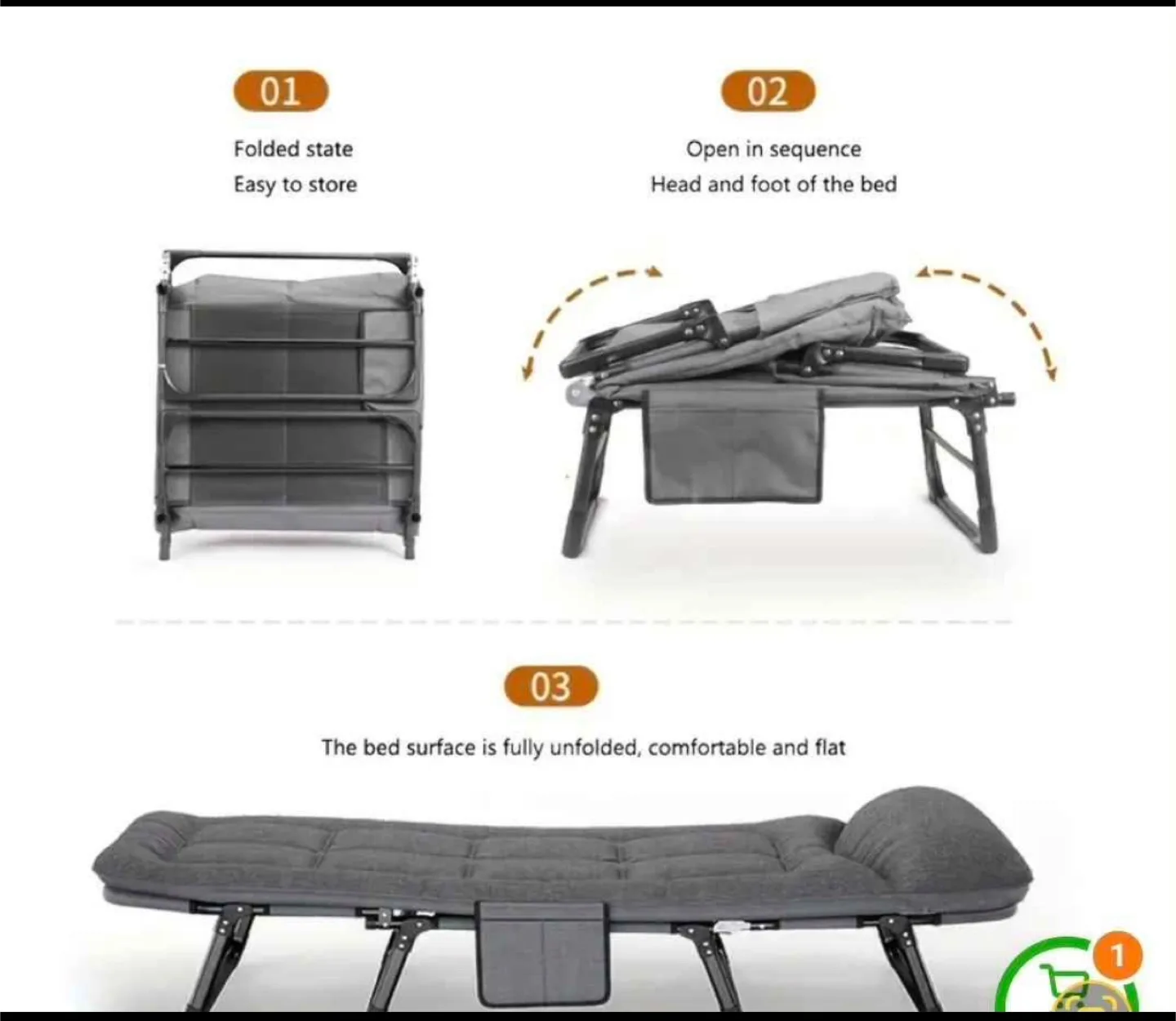 Foldable & Portable Camping Cot/Bed - Niceway image indicator(4)
