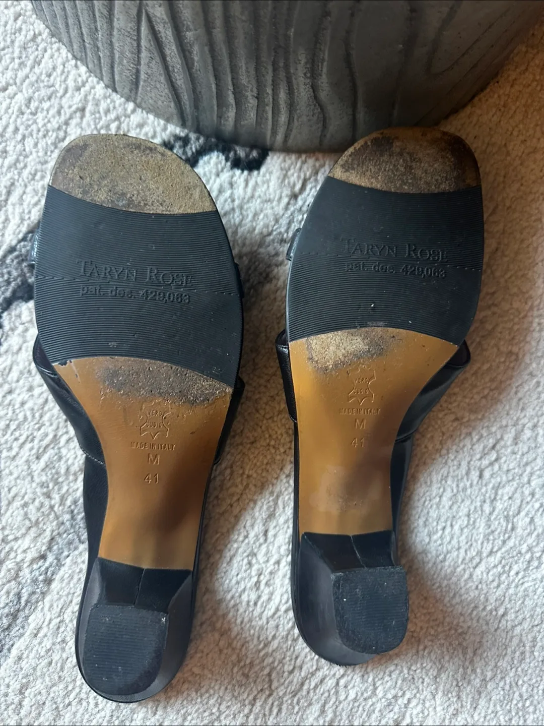 Taryn Rose black leather slides image indicator(6)