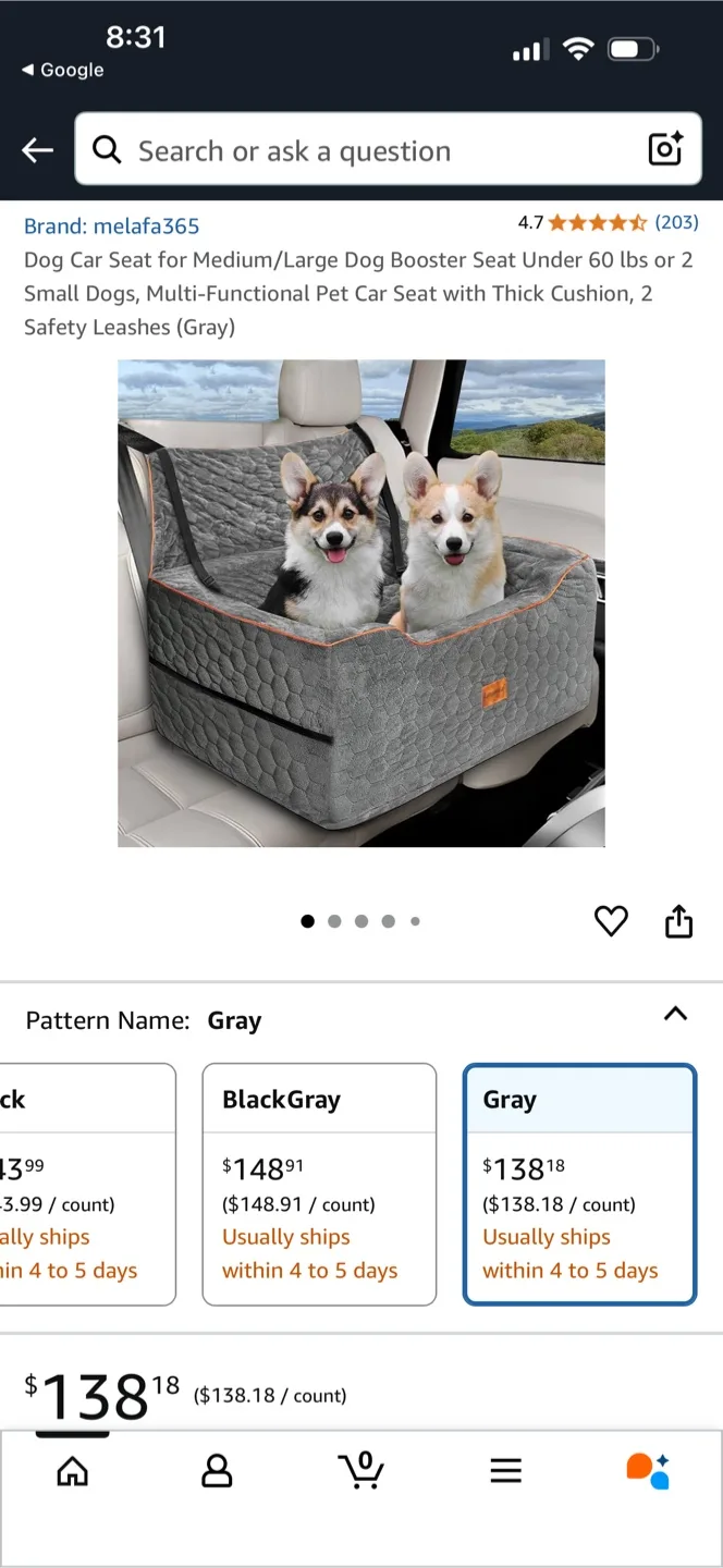 NEW Dog Booster Seat for Medium/Large Dog Retails $156 thumbnail