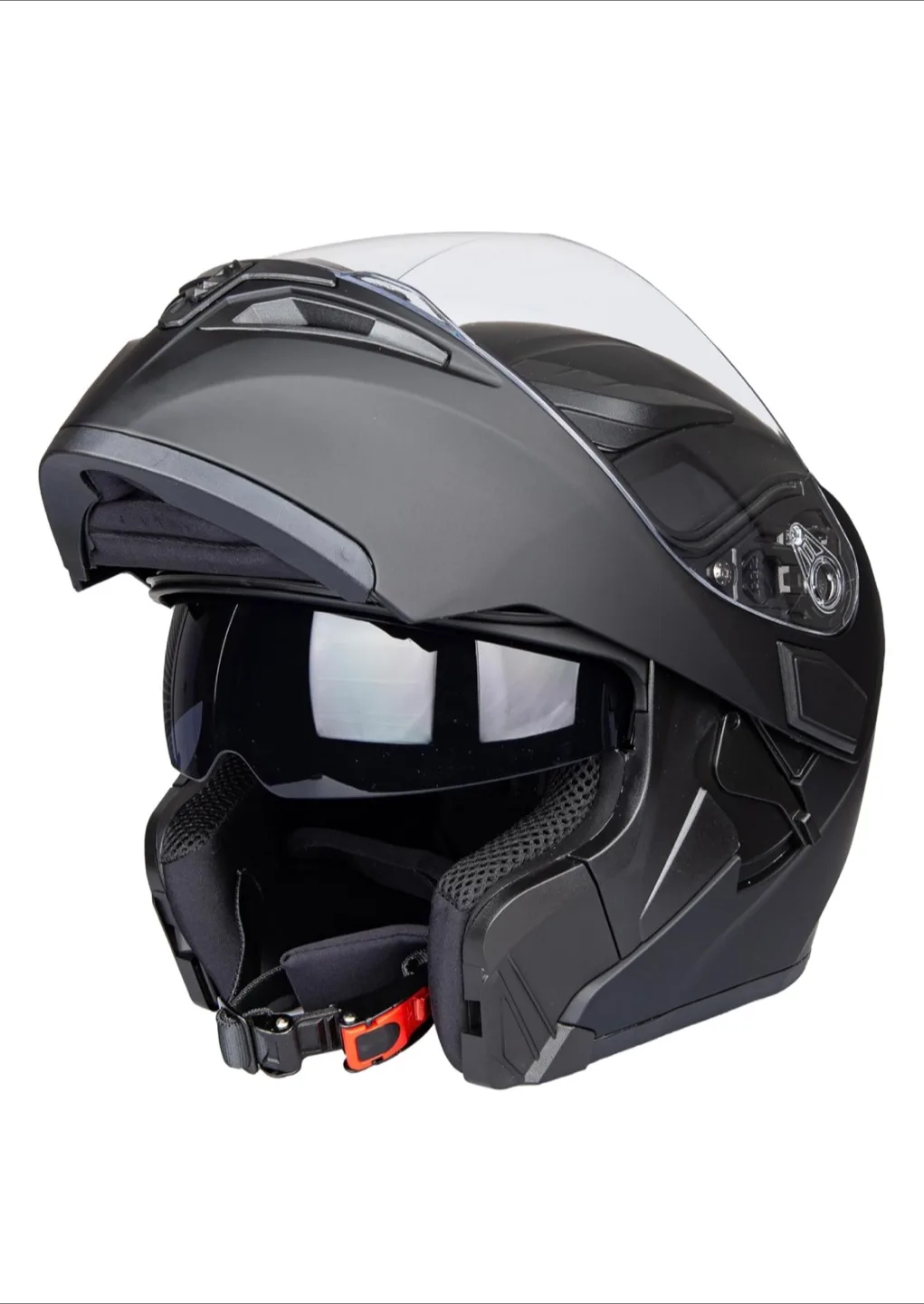 Jiekai Modular Flip-Up Motorcycle Helmet - Matte Black thumbnail