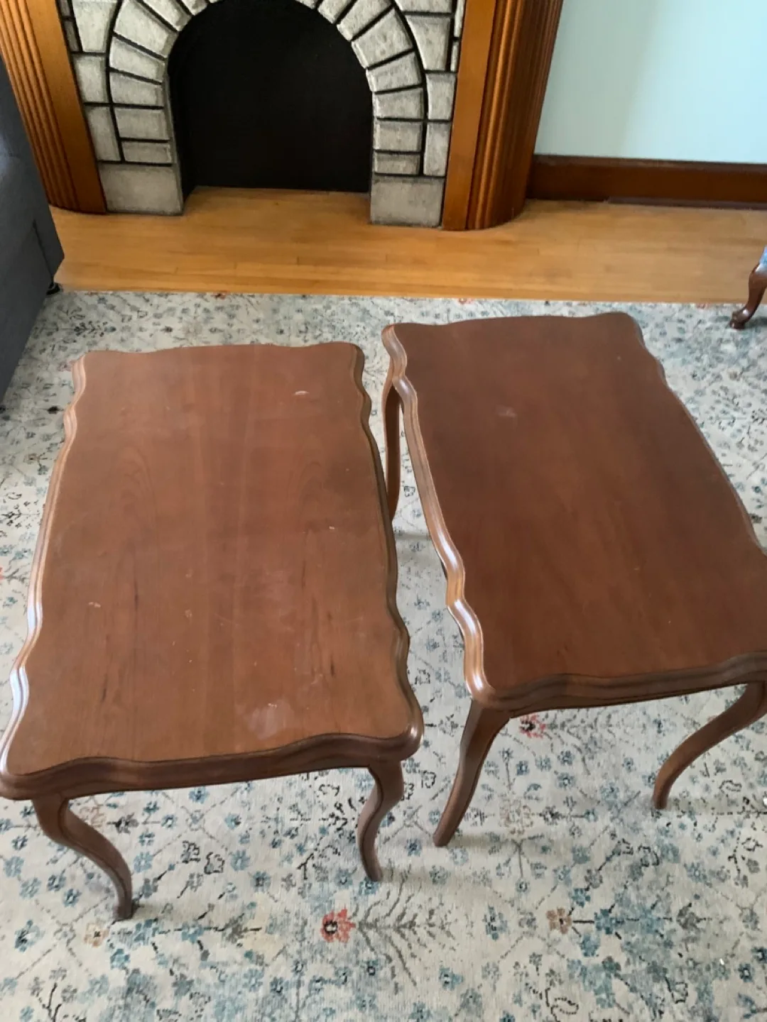 Vintage Brown Wood Accent Tables - Set of 2 image indicator(2)