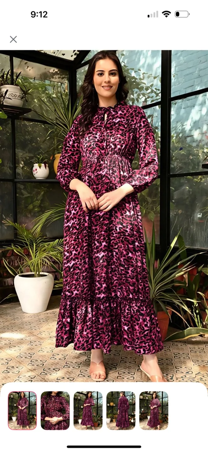 Leopard Print Maxi Dress thumbnail