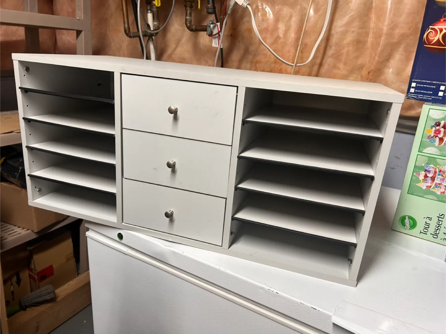 White Organizer Shelf with Drawers thumbnail