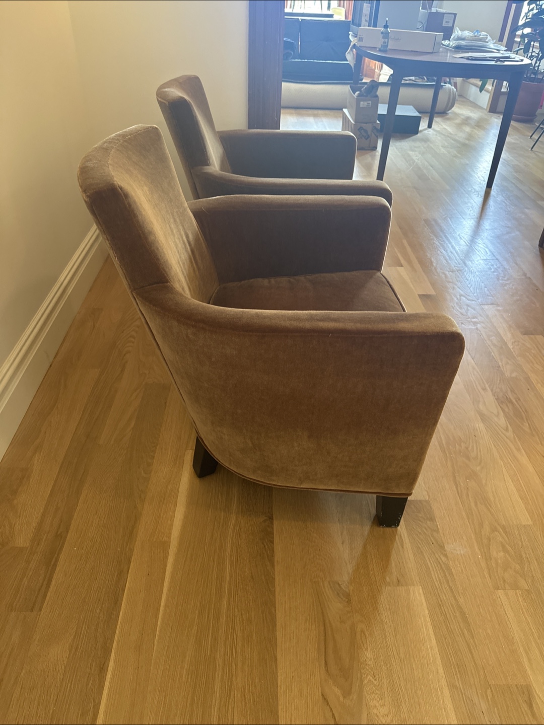 Brown Velvet Armchairs - Set of 2 - photo 2