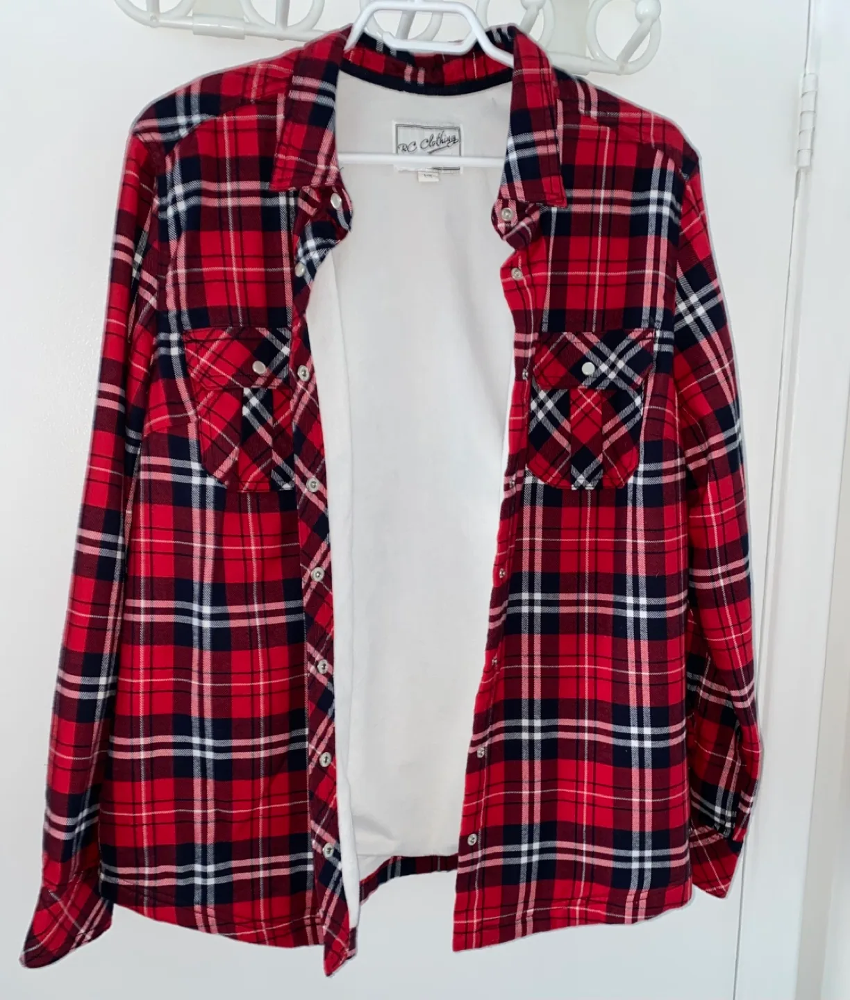 F&C Clothing Red Plaid Flannel Shirt - L/G thumbnail