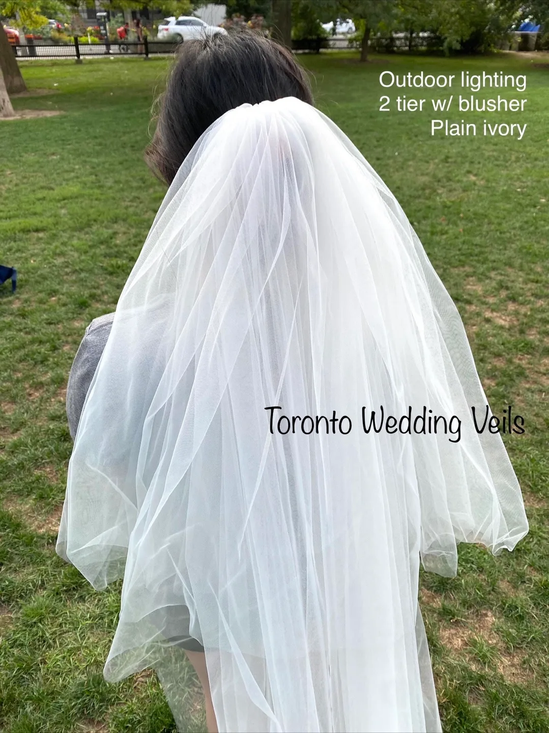 NEW Ivory Wedding cathedral Veil 2 Tier with Blusher image indicator(2)