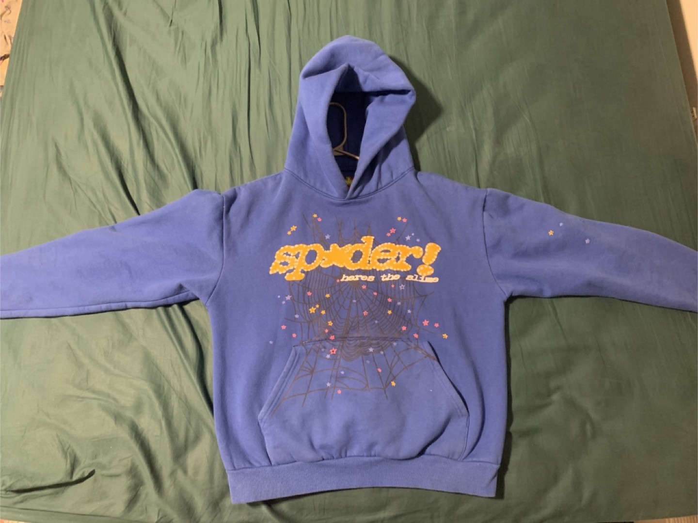 Blue Sp5der Hoodie- Size L
