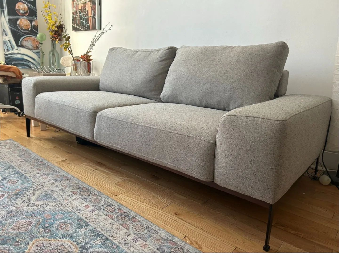 Structube grey 3 seater preston sofa couch (delivery available) thumbnail