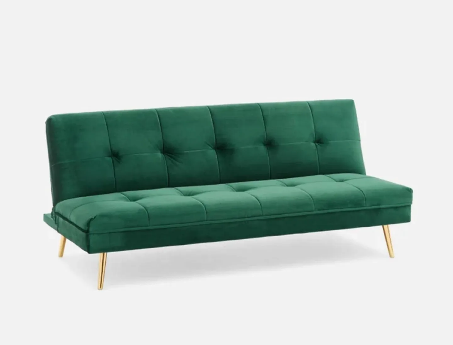Dark Green Velvet Futon sofa bed couch (delivery available) thumbnail