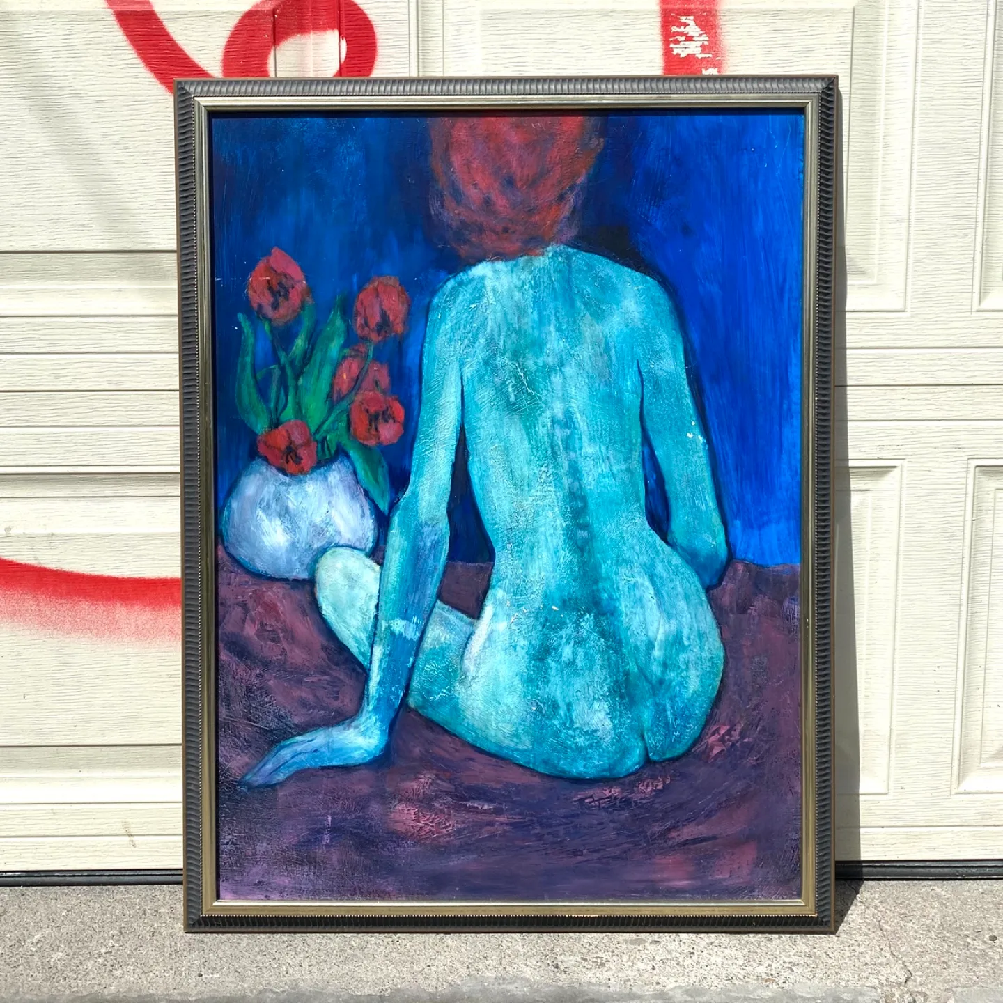 Large Vintage Original Framed Painting thumbnail