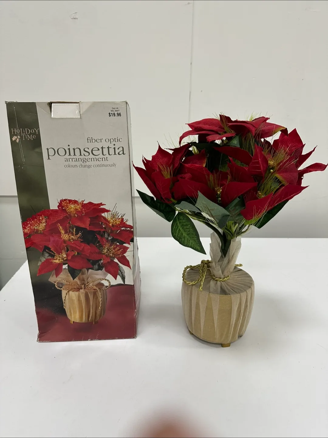 Holiday Time Fiber Optic Poinsettia Arrangement thumbnail