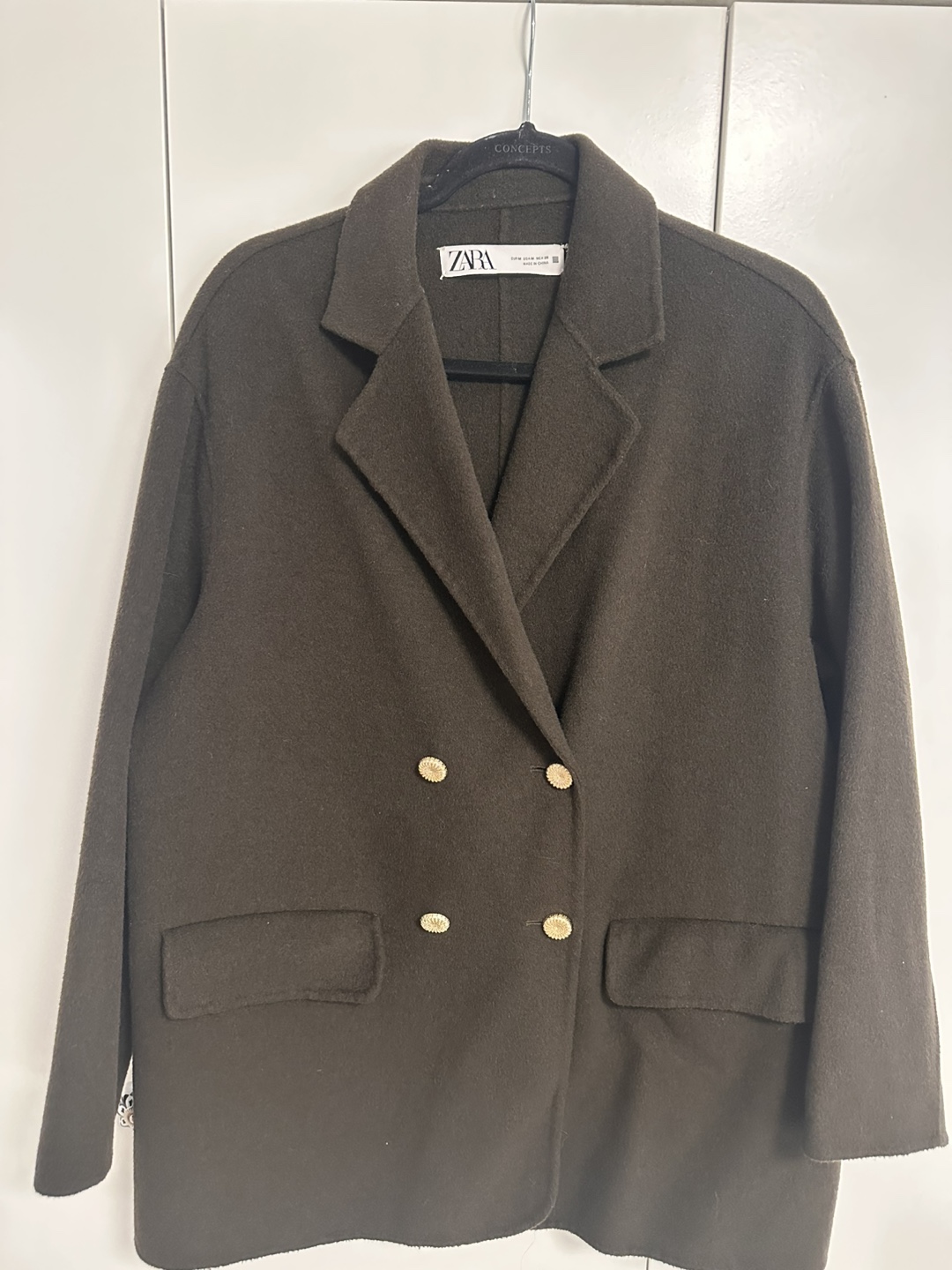 Zara Double Breasted Wool Blend Coat - Size M - photo 3