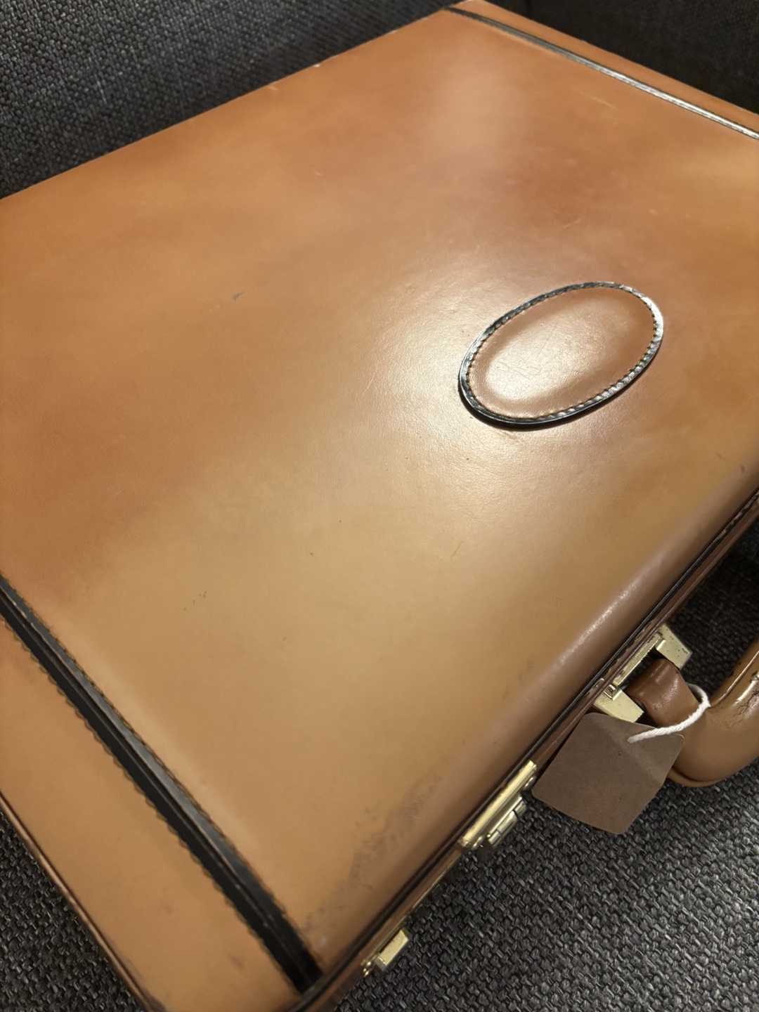 Vintage Tan Leather Briefcase - photo 3