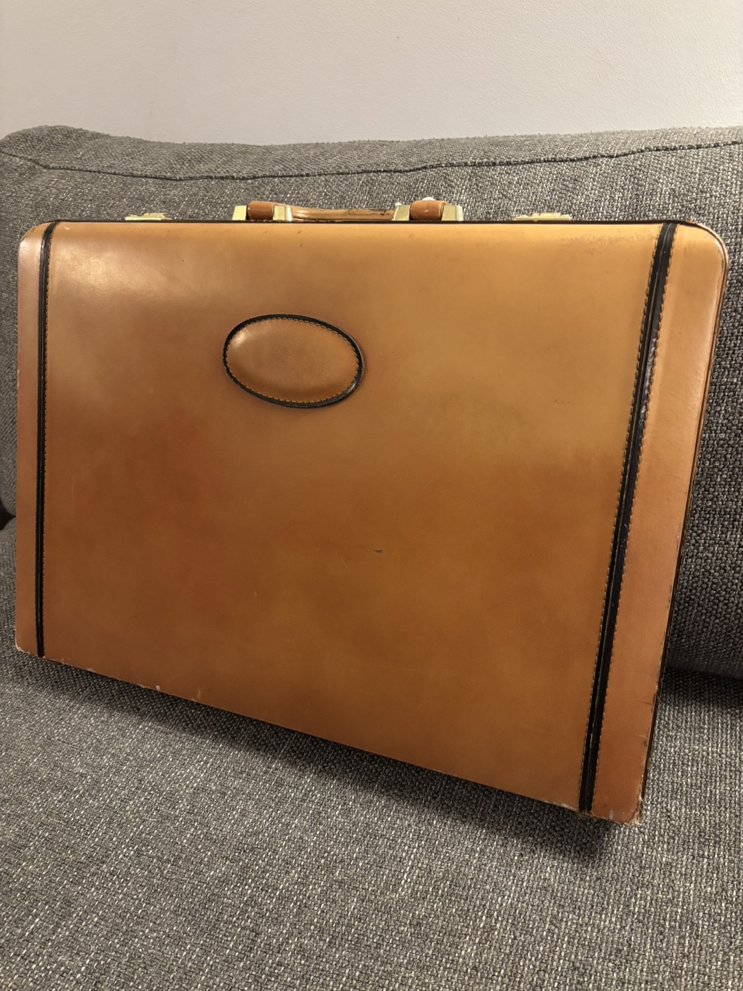 Vintage Tan Leather Briefcase