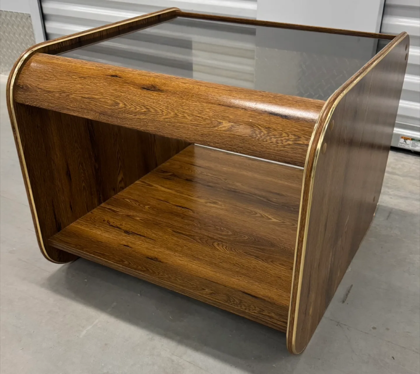 Wood and Glass Side Table thumbnail