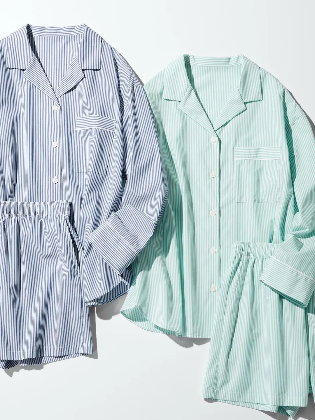 Uniqlo Striped Mint Green Pajama Set Size S thumbnail