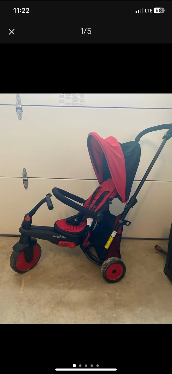 Smart Trike Stroller Tricycle, Red, 10M+ thumbnail